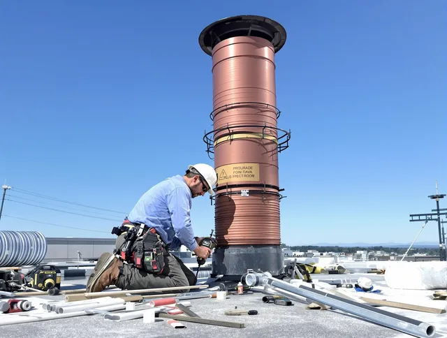 Installed chimney liner by Barrington Chimney Sweep in Barrington, RI