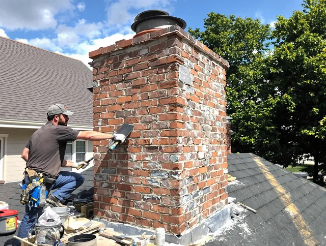 Completed chimney rebuild by Barrington Chimney Sweep in Barrington, RI