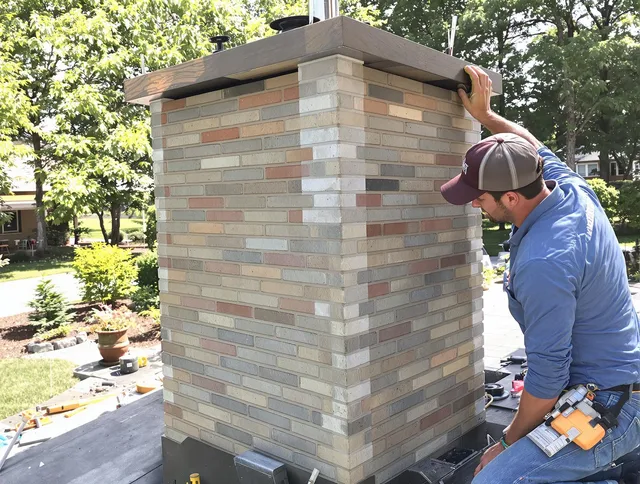 Barrington Chimney Sweep completing a modern chimney remodel in Barrington, RI