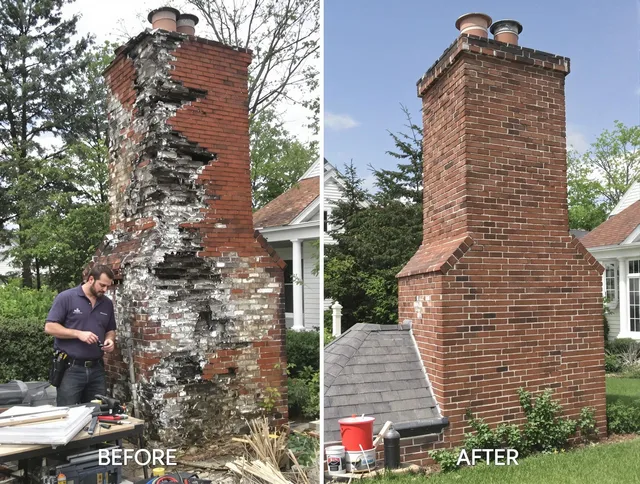 Barrington Chimney Sweep performing a full chimney restoration in Barrington, RI