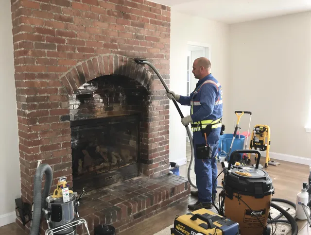 Barrington Chimney Sweep expert performing detailed chimney sweep in Barrington, RI