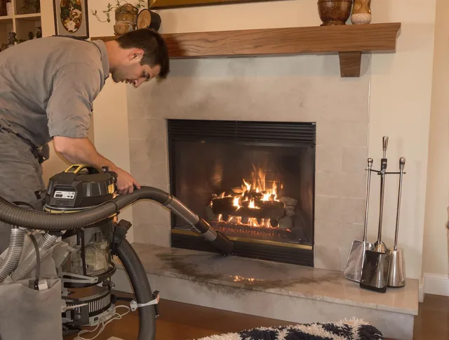Routine fireplace upkeep by Barrington Chimney Sweep in Barrington, RI