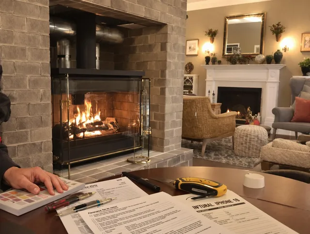 Barrington Chimney Sweep verifying fireplace safety measures in Barrington, RI
